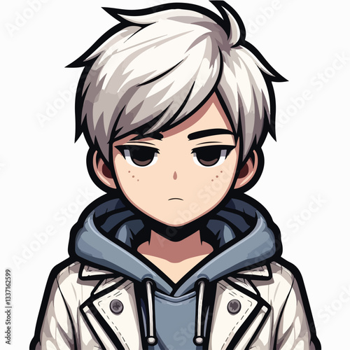 cool and cynical male character vector