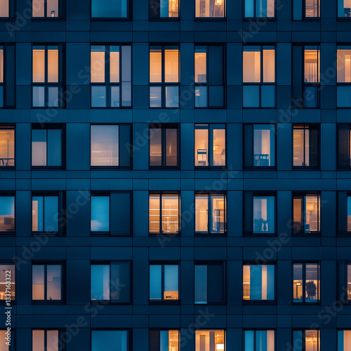seamless glass facade building night texture tile modern skyscraper urban city cloud light dark windows for surface mapping architecture game design 2d flat	