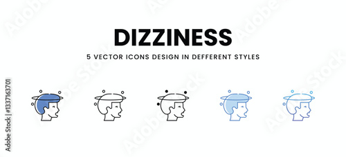 Dizziness vector icons set stock illustration