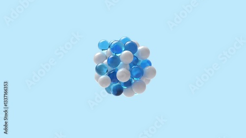 a bunch of spheres explode and come back together