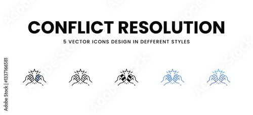 Conflict Resolution vector icons set stock illustration