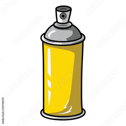 Paint spray flat design vector illustration. Simple and clean representation of a spray paint can, ideal for creative and art themed designs.