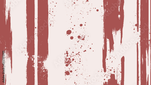 Grunge Vertical Rough Smears Vector Artistic Red White Abstract Background. Different Grungy Hand Drawn Parallel Dry Brush Strokes Contemporary Striped Art Illustration. Mad Artsy Continuous Wallpaper