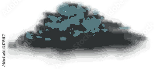 Pixel art storm cloud