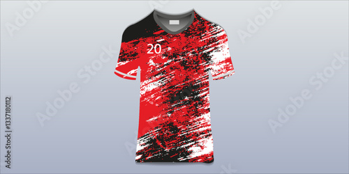 sublimation jersey design grunge brush red black halftone sporty modern racing abstract horror flashy lines motorsport car sticker livery game esport.