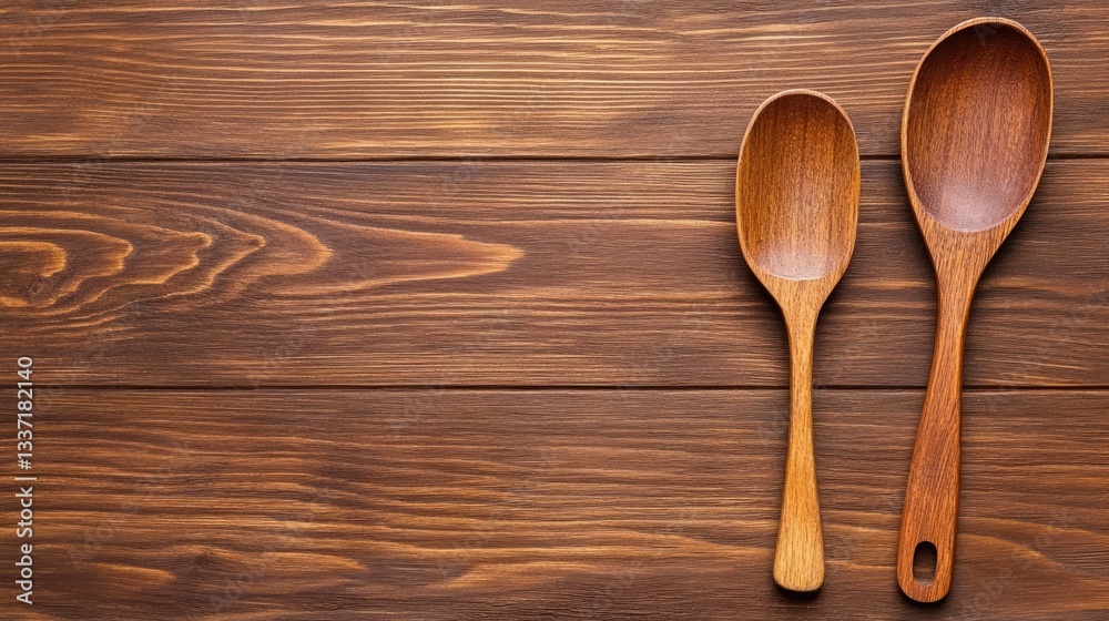 Worn wooden spoon background with visible grain and aged patina Worn wooden spoon background with visible grain and aged patina