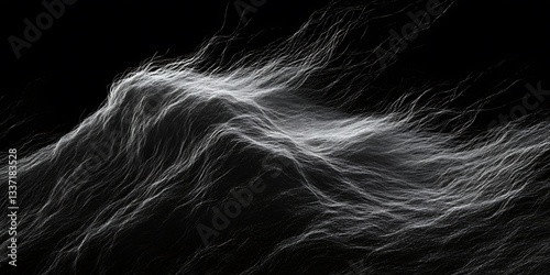 Abstract grayscale wave landscape