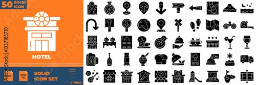 Hotel Solid Editable Icons set
