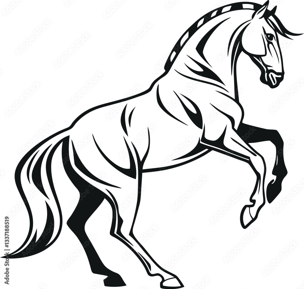 Obraz premium Horse silhouette vector art illustration 