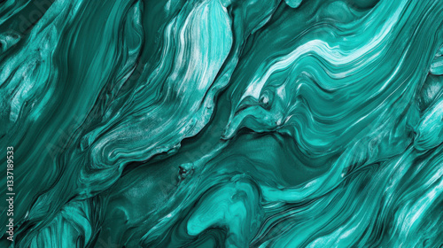 Turquoise swirls and patterns creating an abstract background that evokes a sense of calmness and fluidity with swirling textures of paint or liquid.