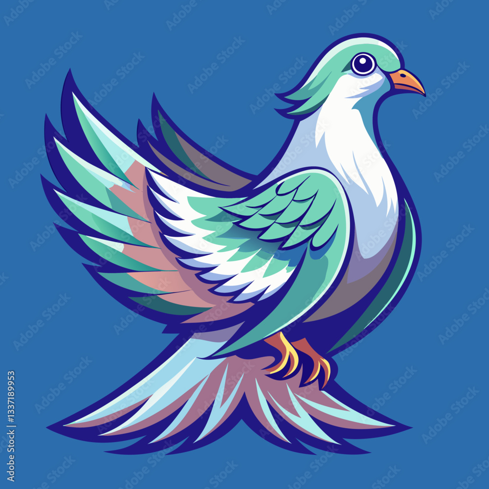 Fototapeta premium Dove Vector Generative AI | Line Art Design & Graphics