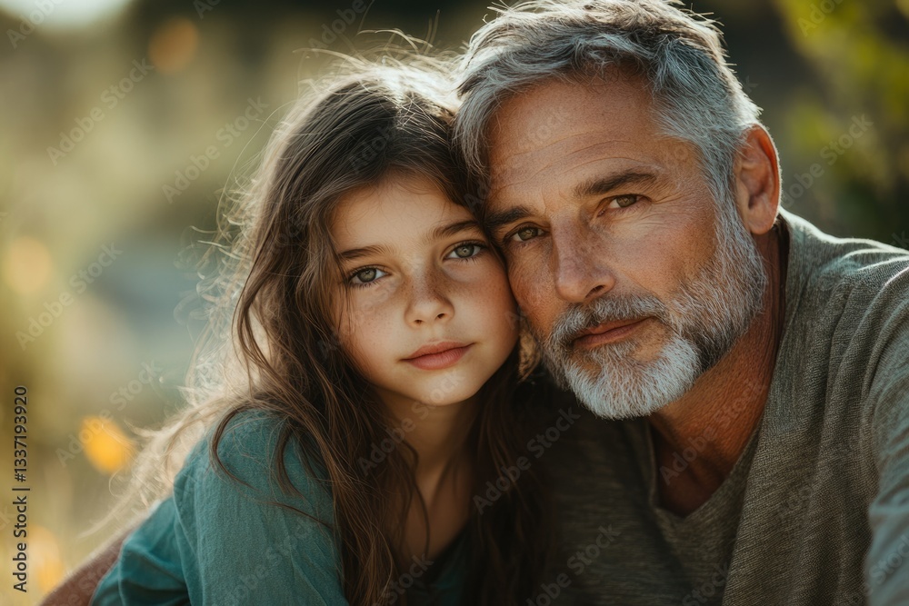 A tender moment captured between a loving father and his daughter, sharing a quiet intimacy. A tender moment captured between a loving father and his daughter, sharing a quiet intimacy.