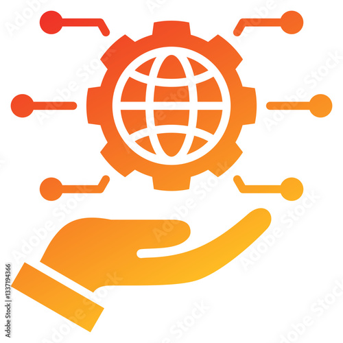 Digital Transformation Glyph Gradient Icon