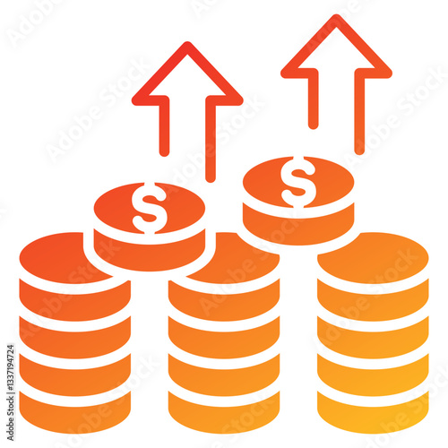 Profit Glyph Gradient Icon