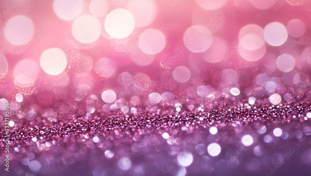 Festive, dreamy, and glamorous bokeh with sparkling glitter. A soft blend of pink and purple hues creates a magical atmosphere Festive, dreamy, and glamorous bokeh with sparkling glitter. A soft blend of pink and purple hues creates a magical atmosphere