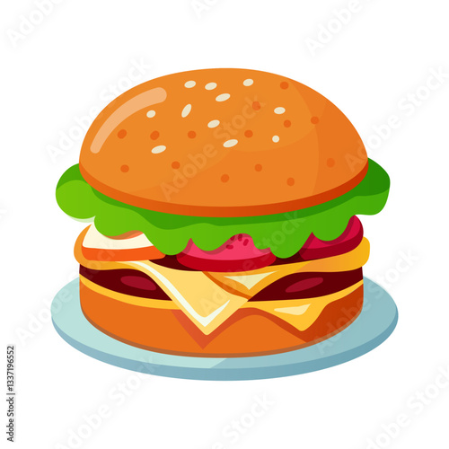 Hamburger Flat vector illuatration