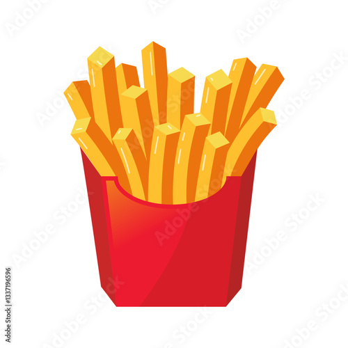set of french fries vector isolated illustration