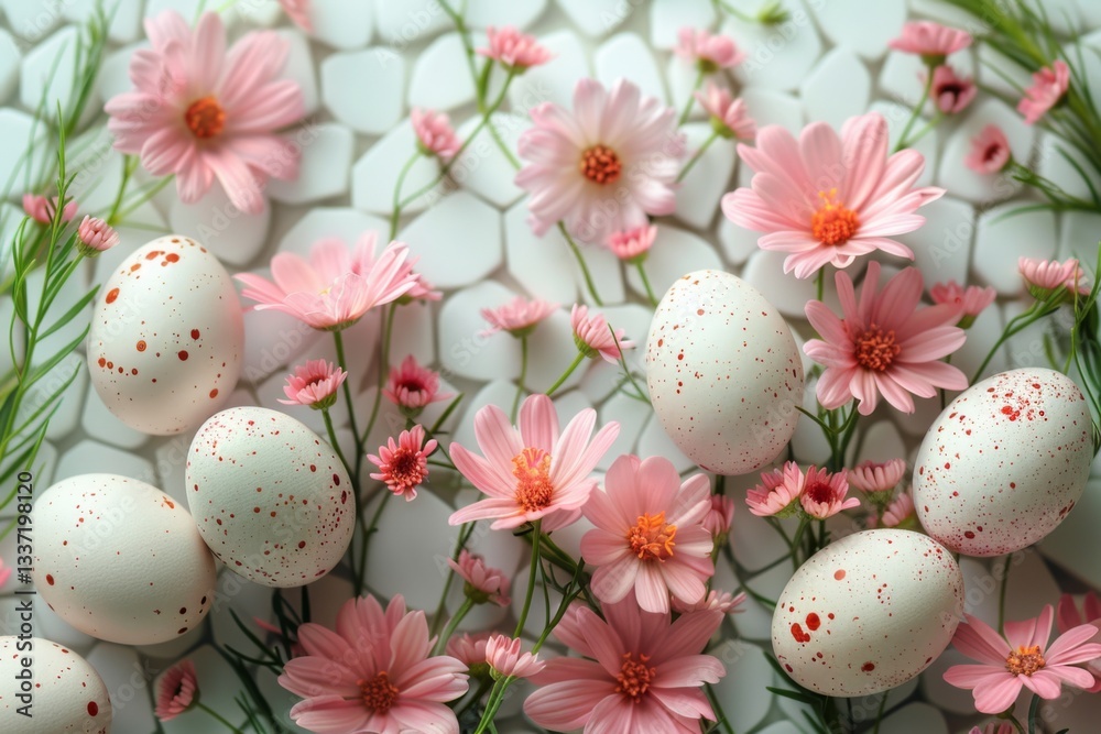 Elegant Easter Eggs With Delicate Flowers