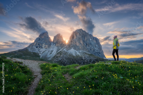 Girl on the hill with yello...