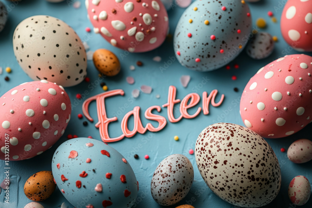 Colorful Easter Eggs With Sparkles