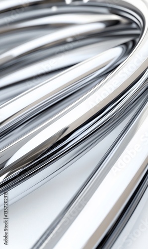 Shiny, swirling metallic strands