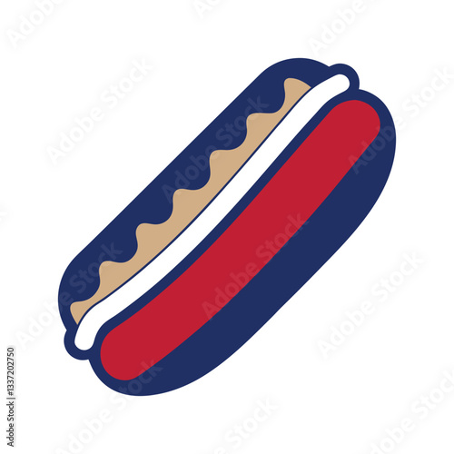hot dog and mustard vector illustration