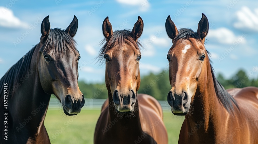Fototapeta premium Horses in nature – the grandeur of strength and speed