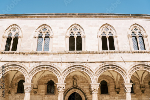 Ancient princely palace with an arcade. Dubrovnik, Croatia