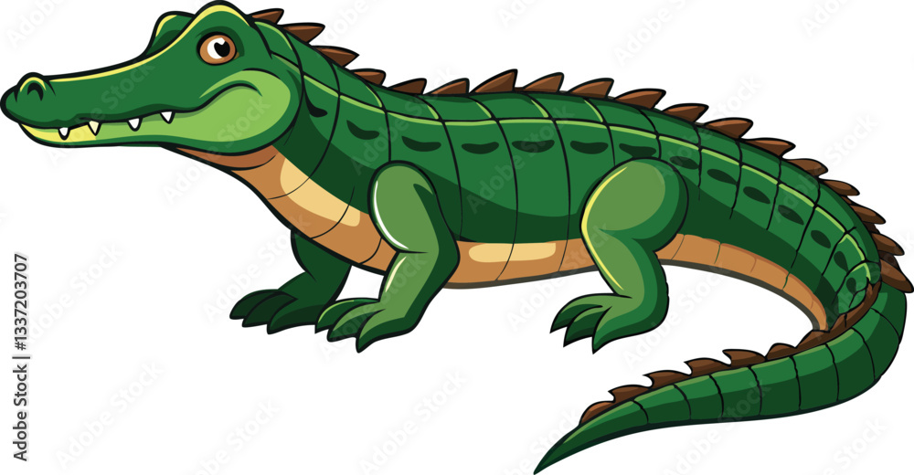 Fototapeta premium A wild animal Crocodile vector art illustration