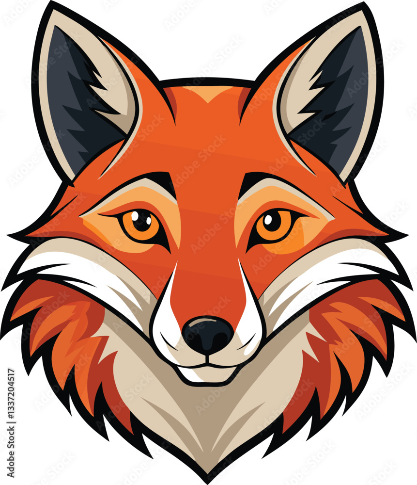 Obraz premium A fox head vector art illustration 