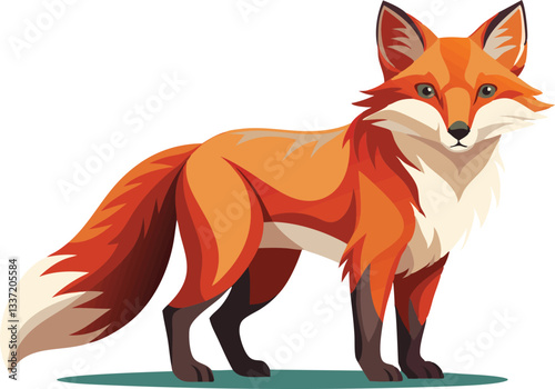 A cunning animal fox vector art illustration