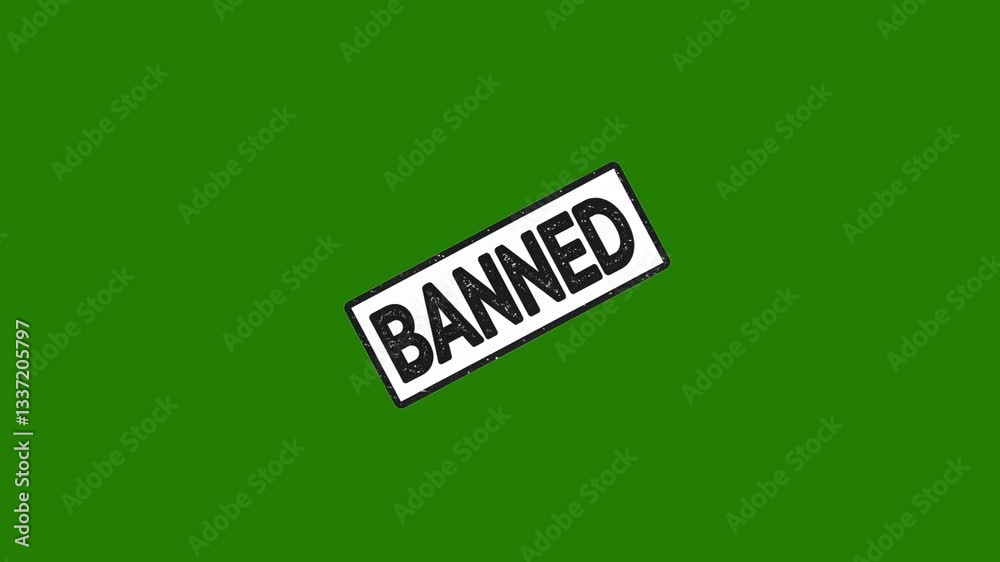 Banned Symbol on a Green Screen – Clean and Sharp