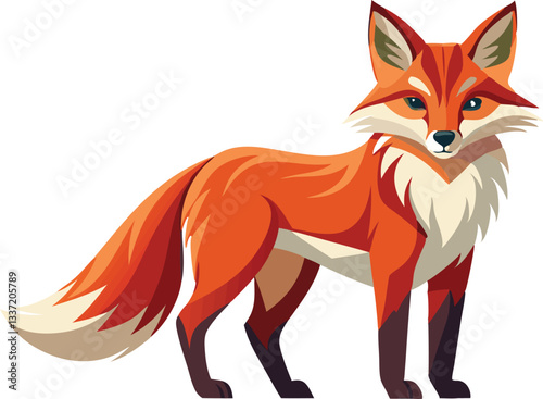 A cunning animal fox vector art illustration