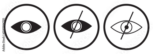 eye icon set. eyesight symbol , eye, view, vision icons in flat style eps 10 