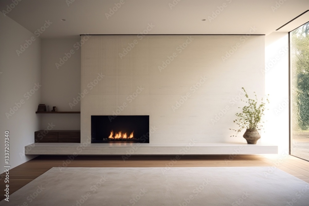Fototapeta premium Fireplace hearth architecture comfortable.