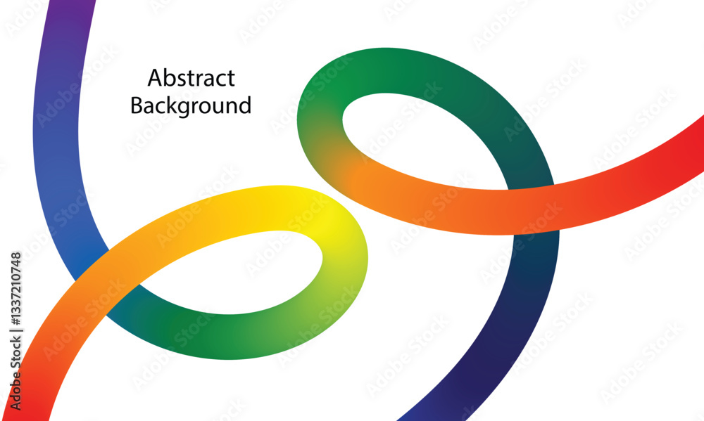 Obraz premium Abstract Colorful Background with Dynamic Gradient Lines.Cool and fun design elements. Vector 3D Curve Ribbons. Wavy Rainbow Graphic Design.