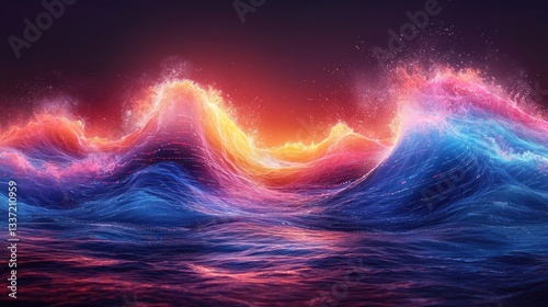 Luminous Ocean Waves: A Digital Seascape