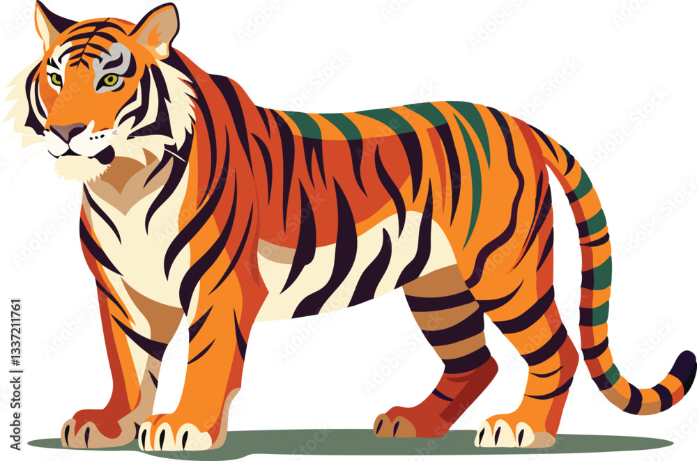 Obraz premium A realistic tiger vector art illustration