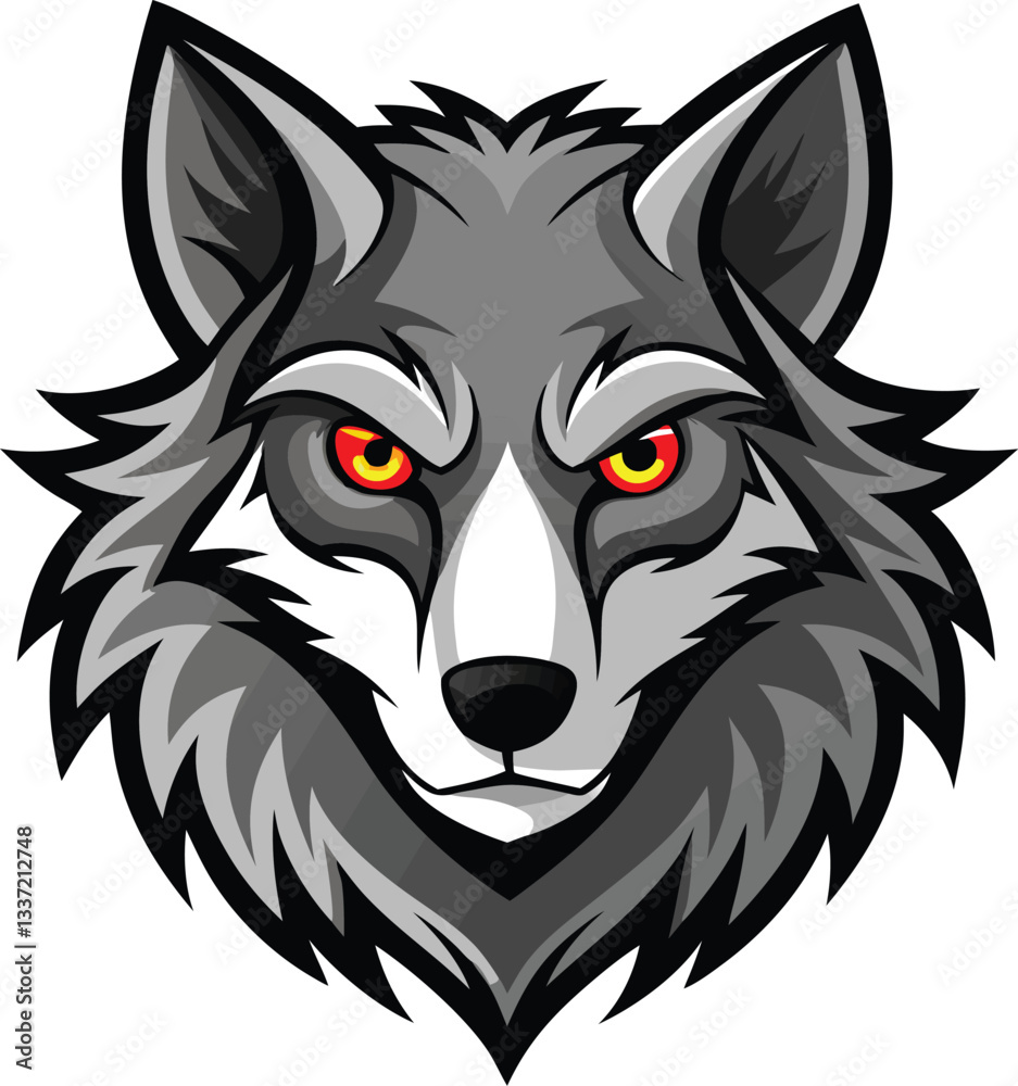 Fototapeta premium A wolf head vector art illustration