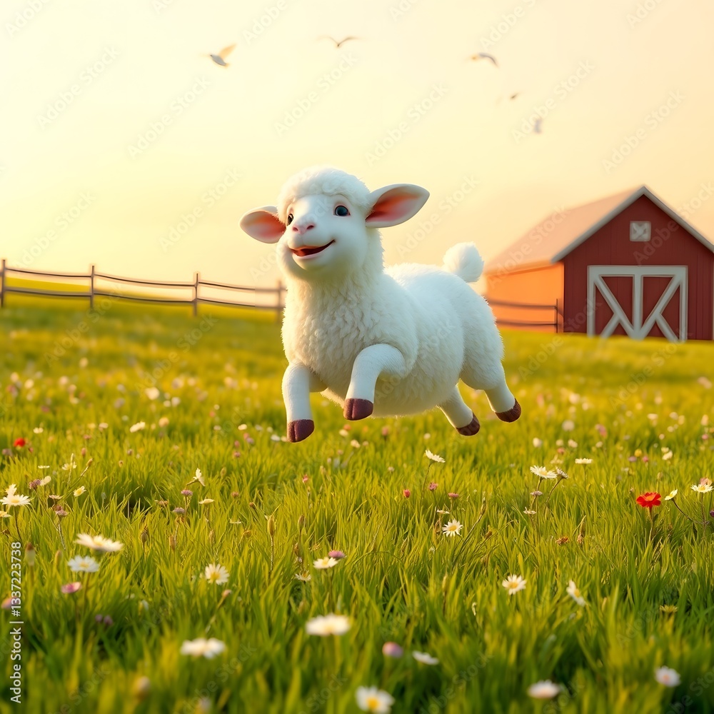 Fototapeta premium cute lamb