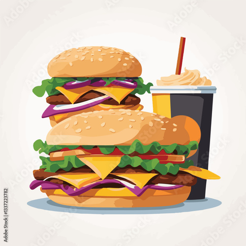 fastfood, fast, snack, food, meal, delicious, burger, lunch, background, dinner, american, meat, unhealthy, menu, restaurant, set, cheeseburger, junk, isolated, hamburger, fat, eat, sandwich, tasty, c