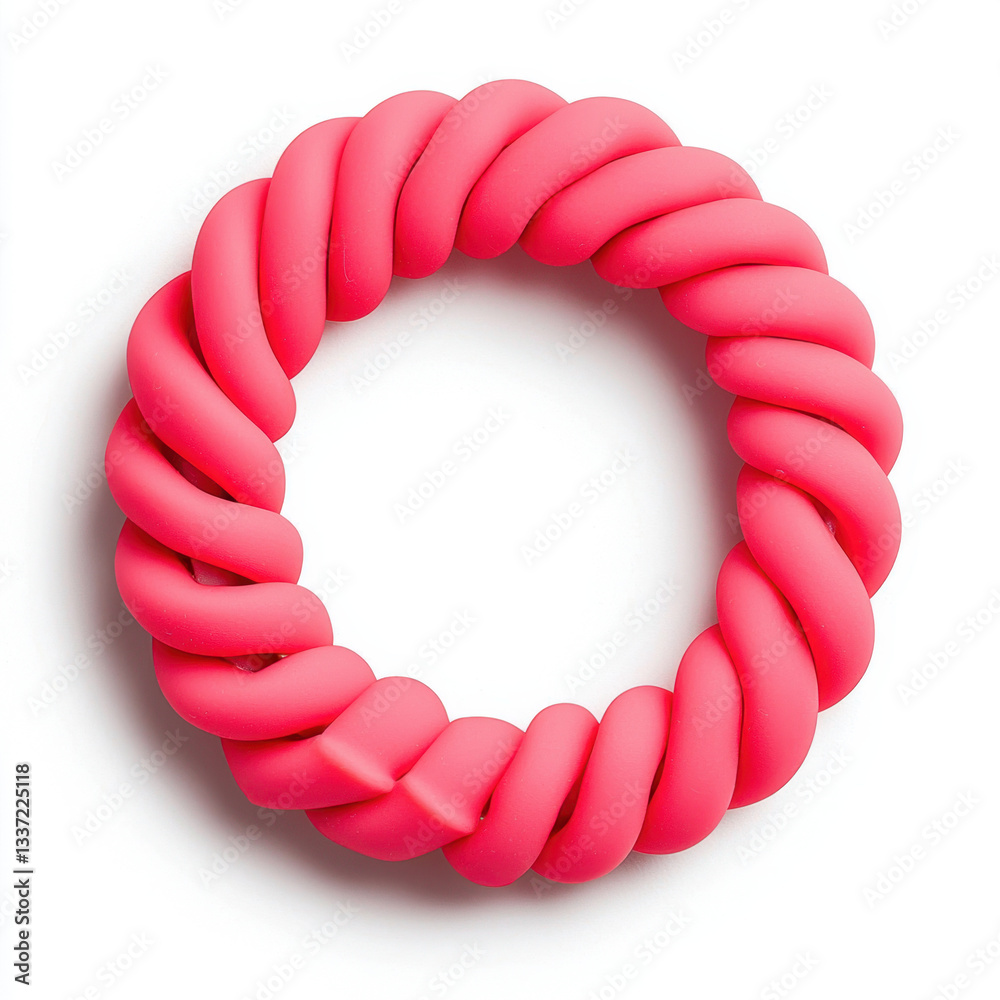 Obraz premium Charming photography of a pink hair scrunchie showcasing a plastic-free design as an eco-friendly hair tie for sustainable fashion choices and trendy hair accessories