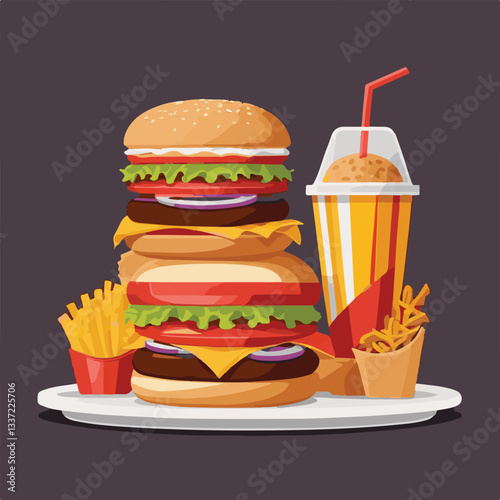 fastfood, fast, snack, food, meal, delicious, burger, lunch, background, dinner, american, meat, unhealthy, menu, restaurant, set, cheeseburger, junk, isolated, hamburger, fat, eat, sandwich, tasty, c