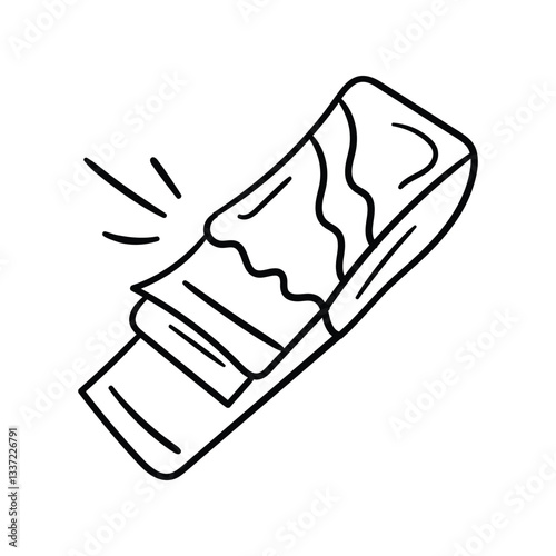 Chewing Gum line doodle icon with white background vector stock illustration