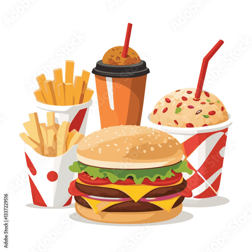 fastfood, fast, snack, food, meal, delicious, burger, lunch, background, dinner, american, meat, unhealthy, menu, restaurant, set, cheeseburger, junk, isolated, hamburger, fat, eat, sandwich, tasty, c