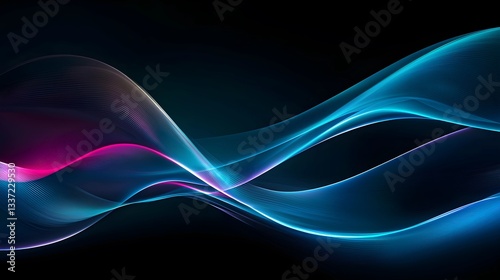 Futuristic Minimalist Abstract Background with Cyan and Magenta Light Effects