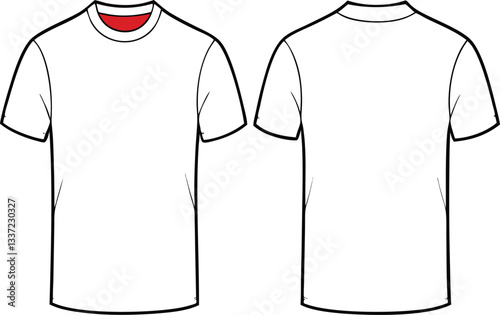 white Classic T-Shirt Vector – Blank Apparel Design for Mockups & Branding