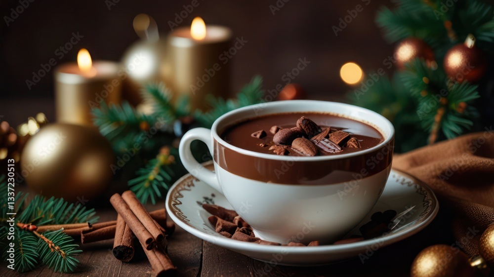 Christmas composition Cup of cocoa