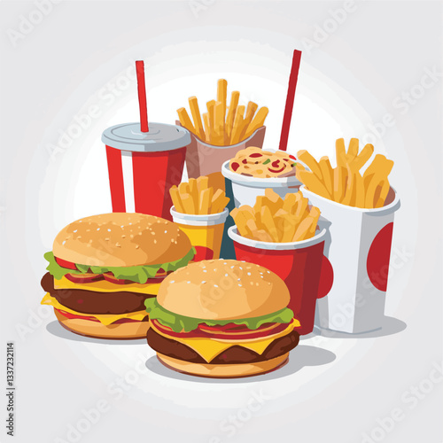 fastfood, fast, snack, food, meal, delicious, burger, lunch, background, dinner, american, meat, unhealthy, menu, restaurant, set, cheeseburger, junk, isolated, hamburger, fat, eat, sandwich, tasty, c
