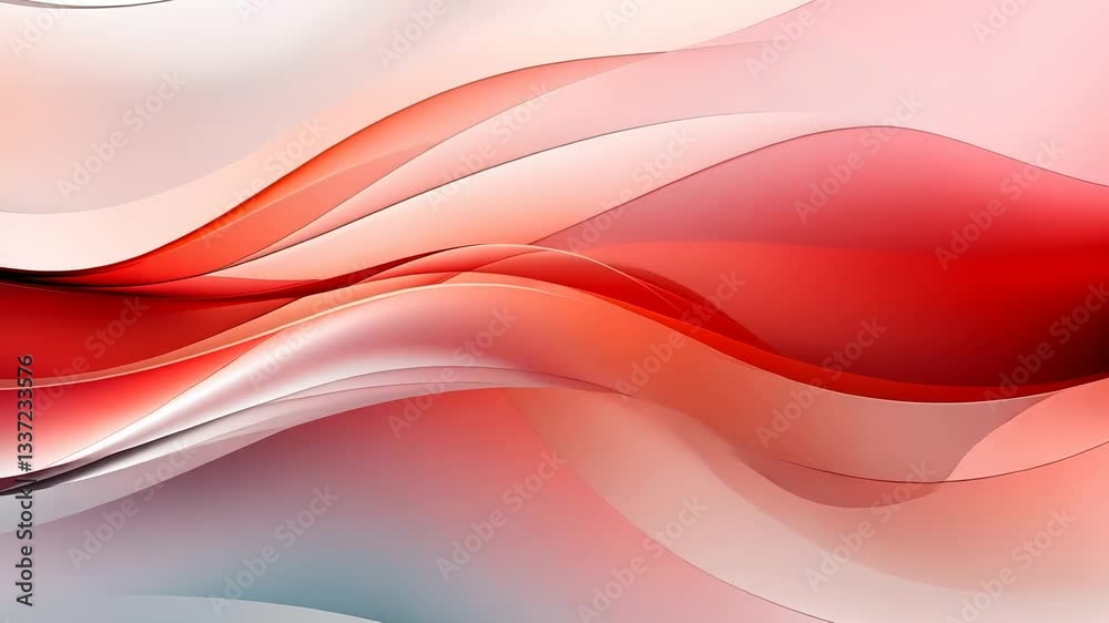 Abstract flowing red and white waves Abstract flowing red and white waves